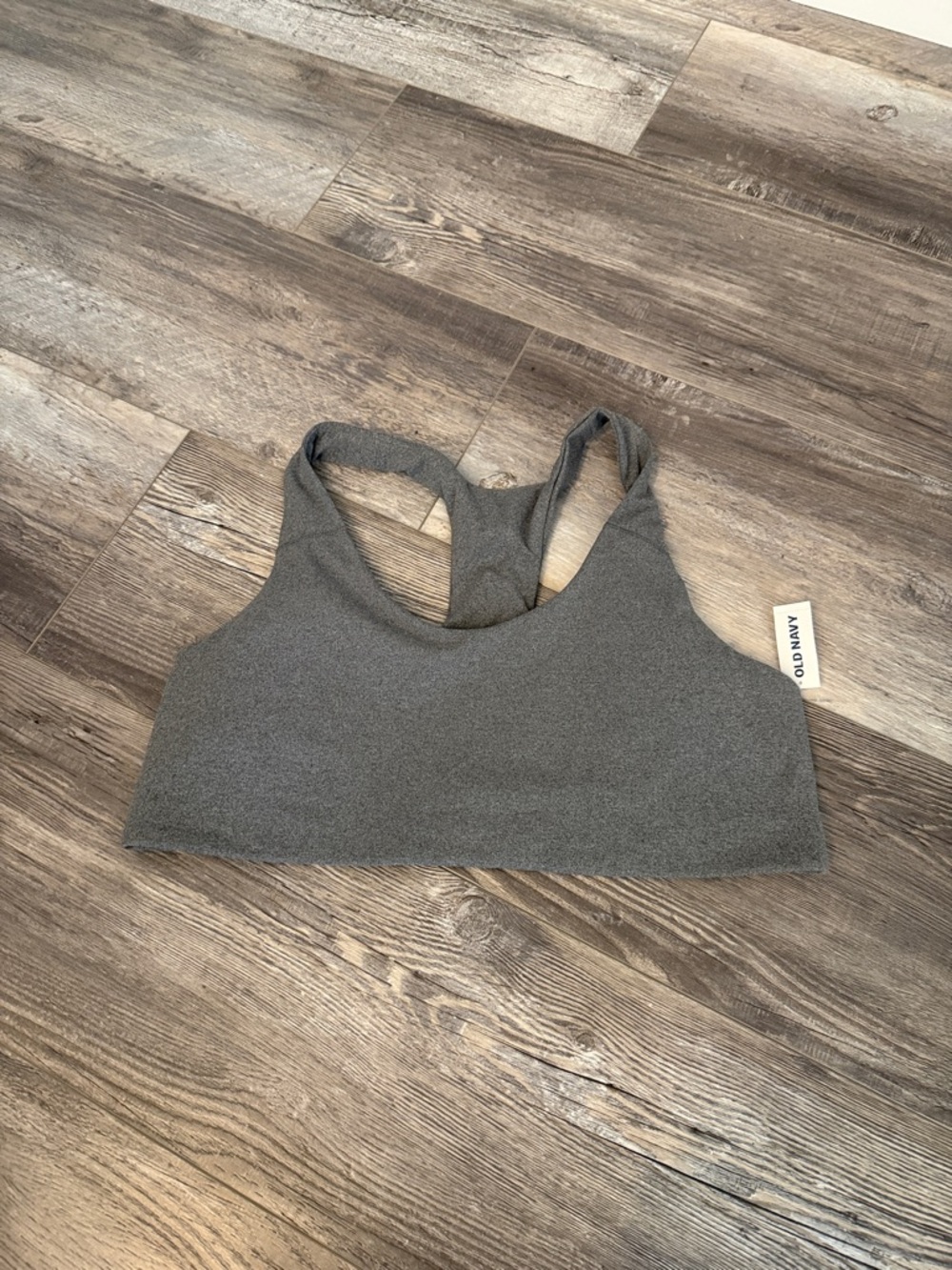 Old Navy Charcoal Gray Seamless Racerback Sports Bra